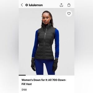 Lululemon Down For It All Vest- Pink